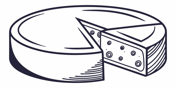 Delicious cheese wheel illustration for food lovers and culinary enthusiasts perfect for recipe design use on transparent background