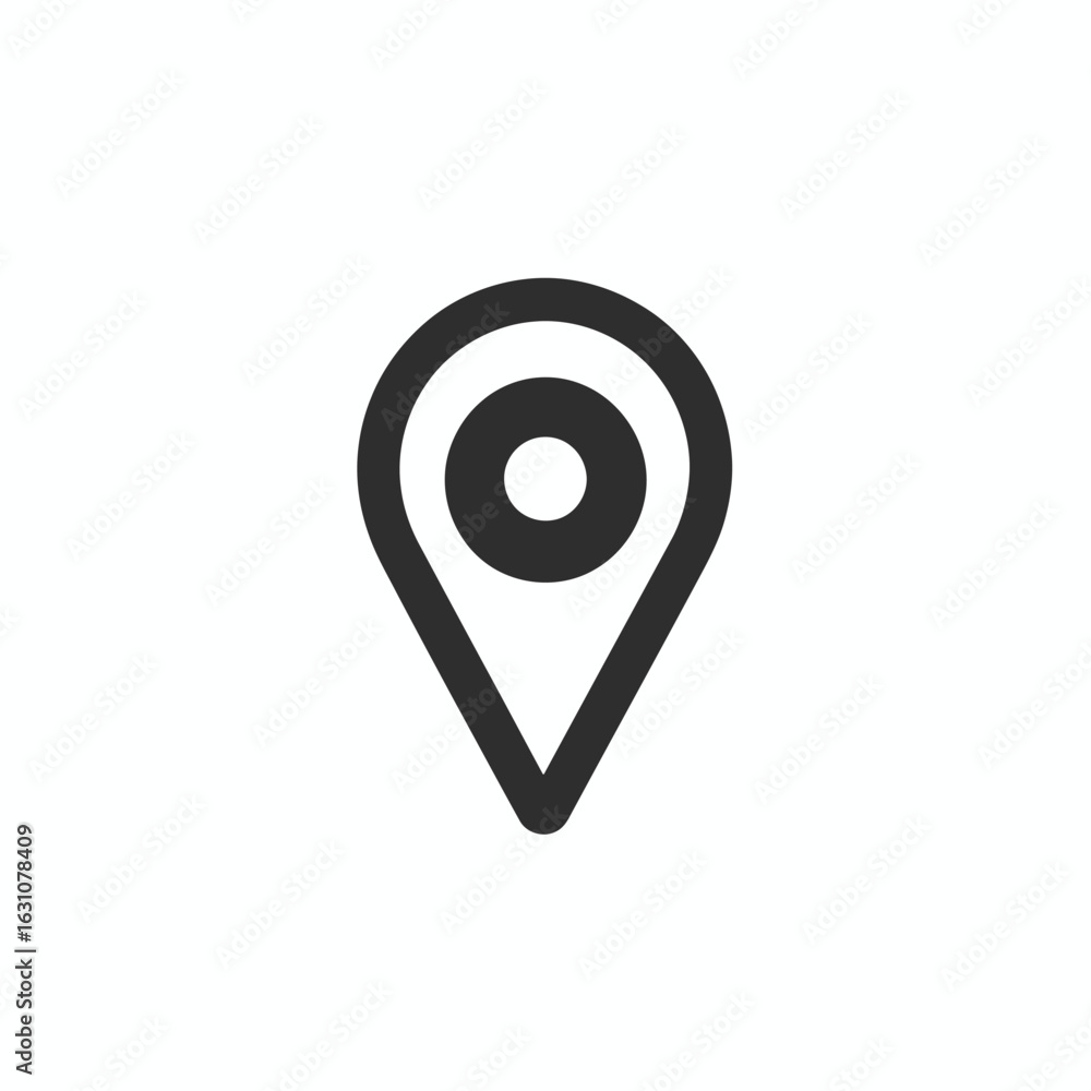 Poster location pin icon simple black map pointer symbol for navigation