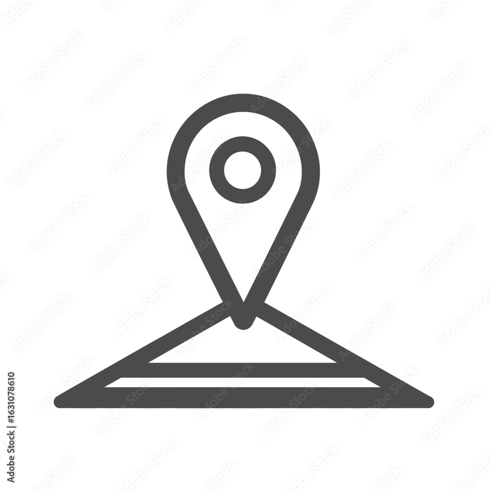 Poster location pin pointing map direction on a transparent background icon shape