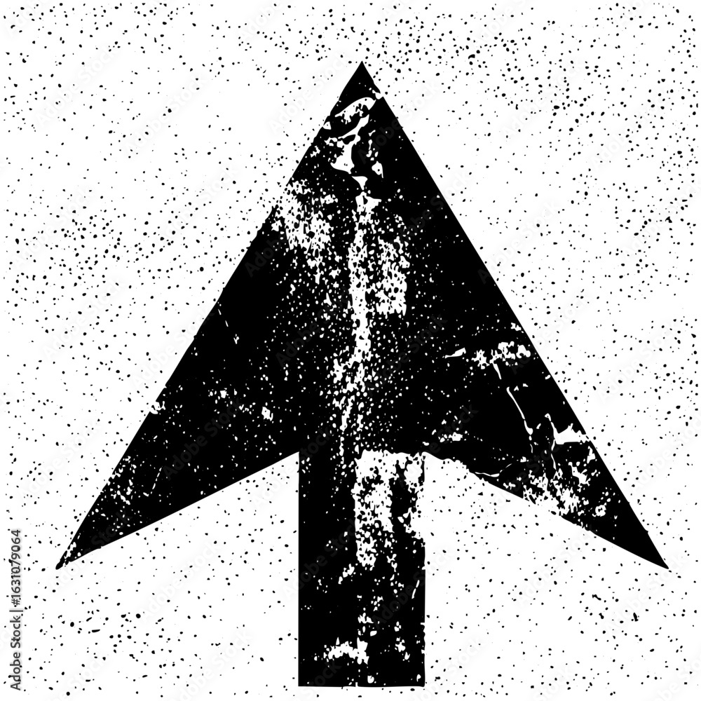 Poster vector distressed upward arrow points to progress and direction.