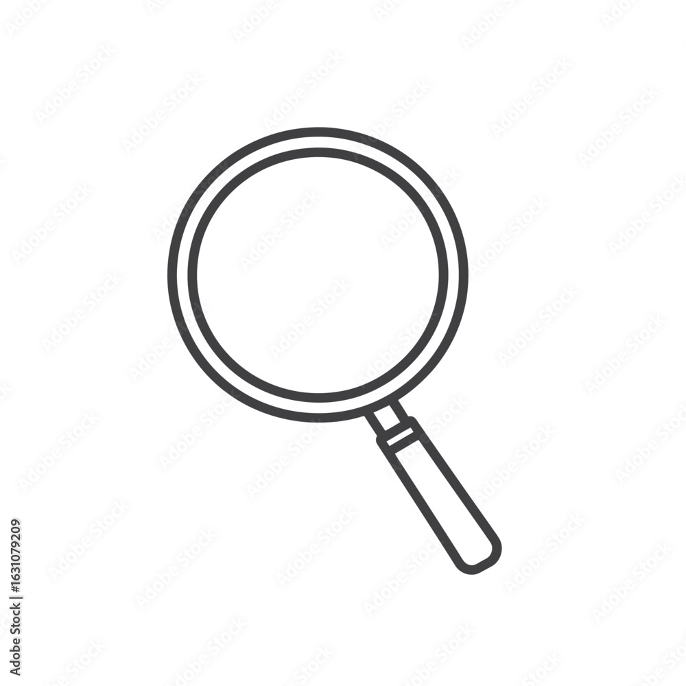 Poster magnifying glass icon outline with transparent background simple search symbol