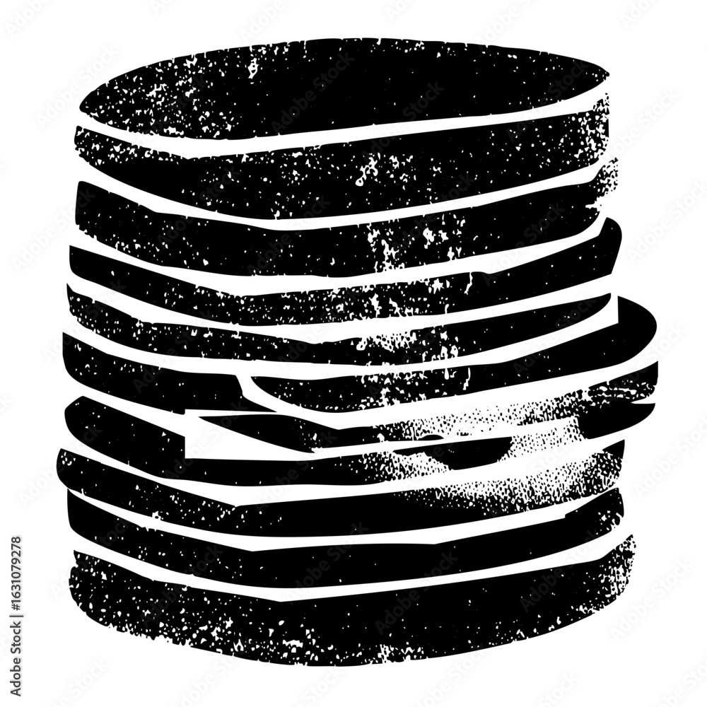 Poster vector stacked discs with textured edges.