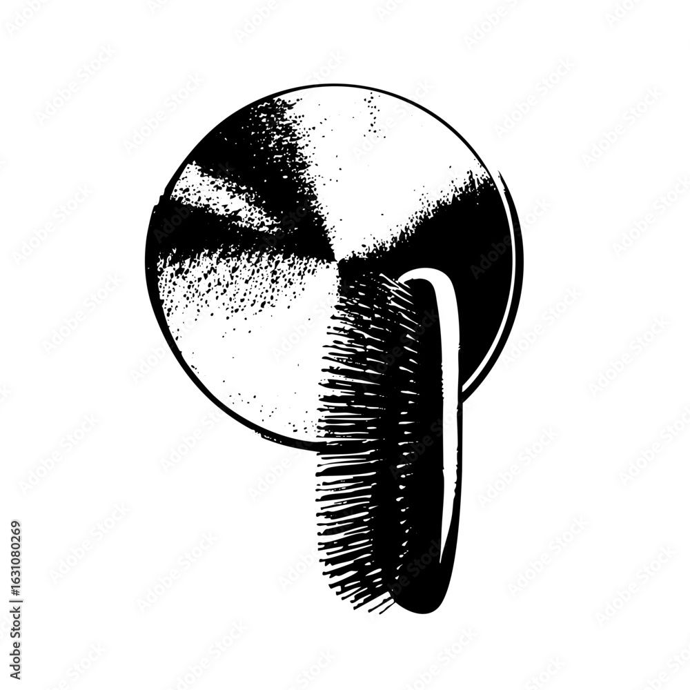 Poster vector abstract orb with a central void and radiating lines.