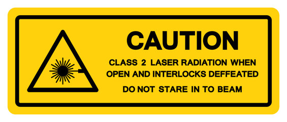 Caution Class 2 Laser Raadiation Symbol Sign,Vector Illustration, Isolate On White Background Label.EPS10