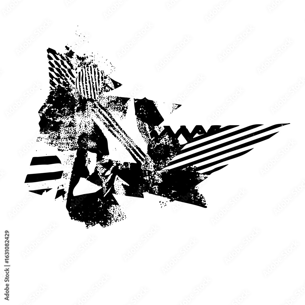 Poster vector dynamic abstract features intersecting lines and textured shapes.