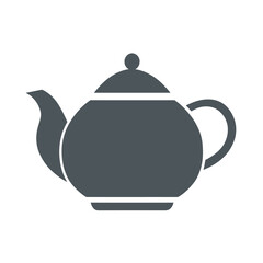 Elegant Tea Time A Minimalist Grey Teapot Illustration for Stylish Decor and Design Projects