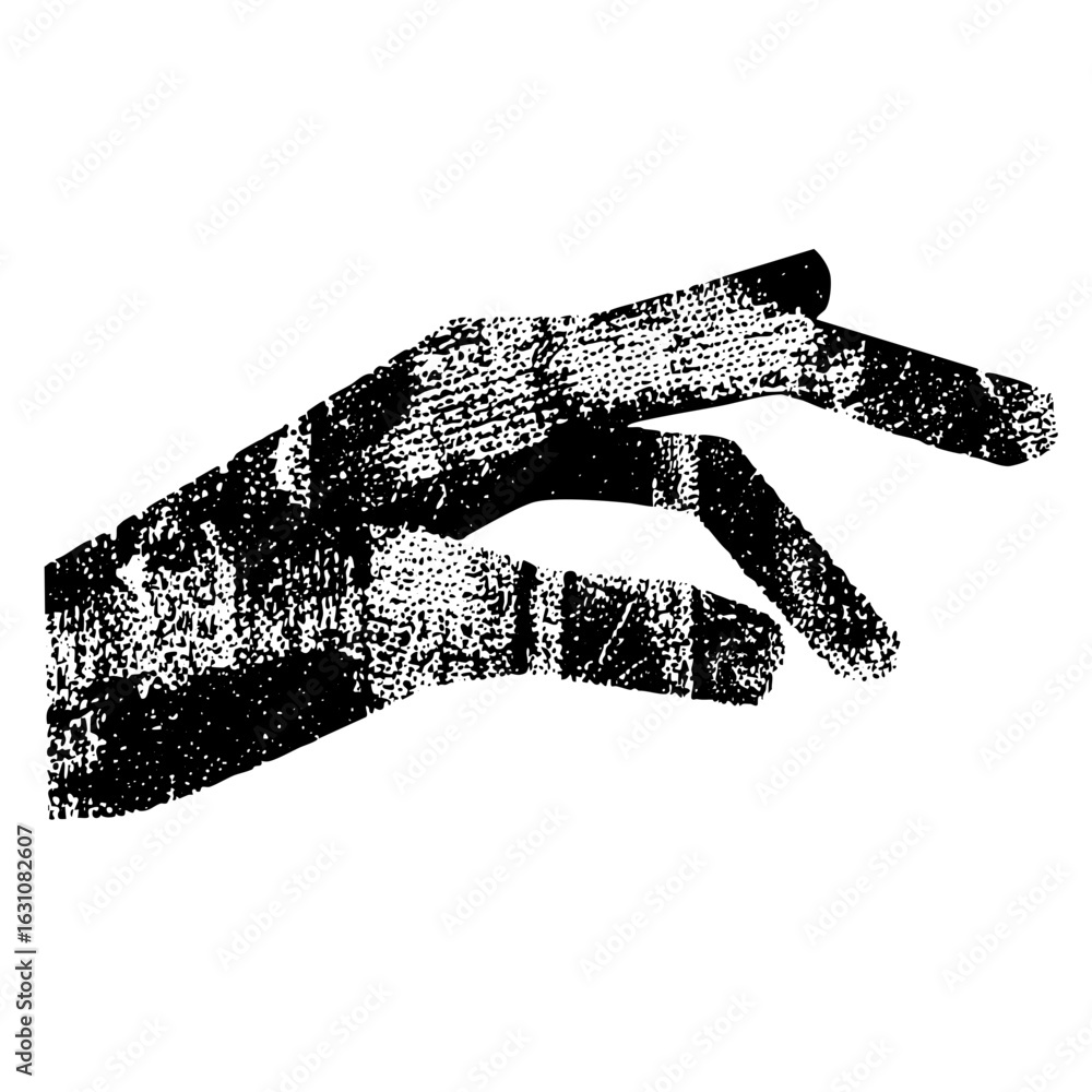 Poster vector abstract hand gesture with textured effect.