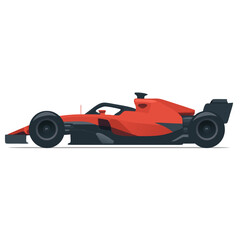 Red f1 racing car vector graphic illustration