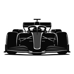Black f1 car vector illustration racing on isolated white background