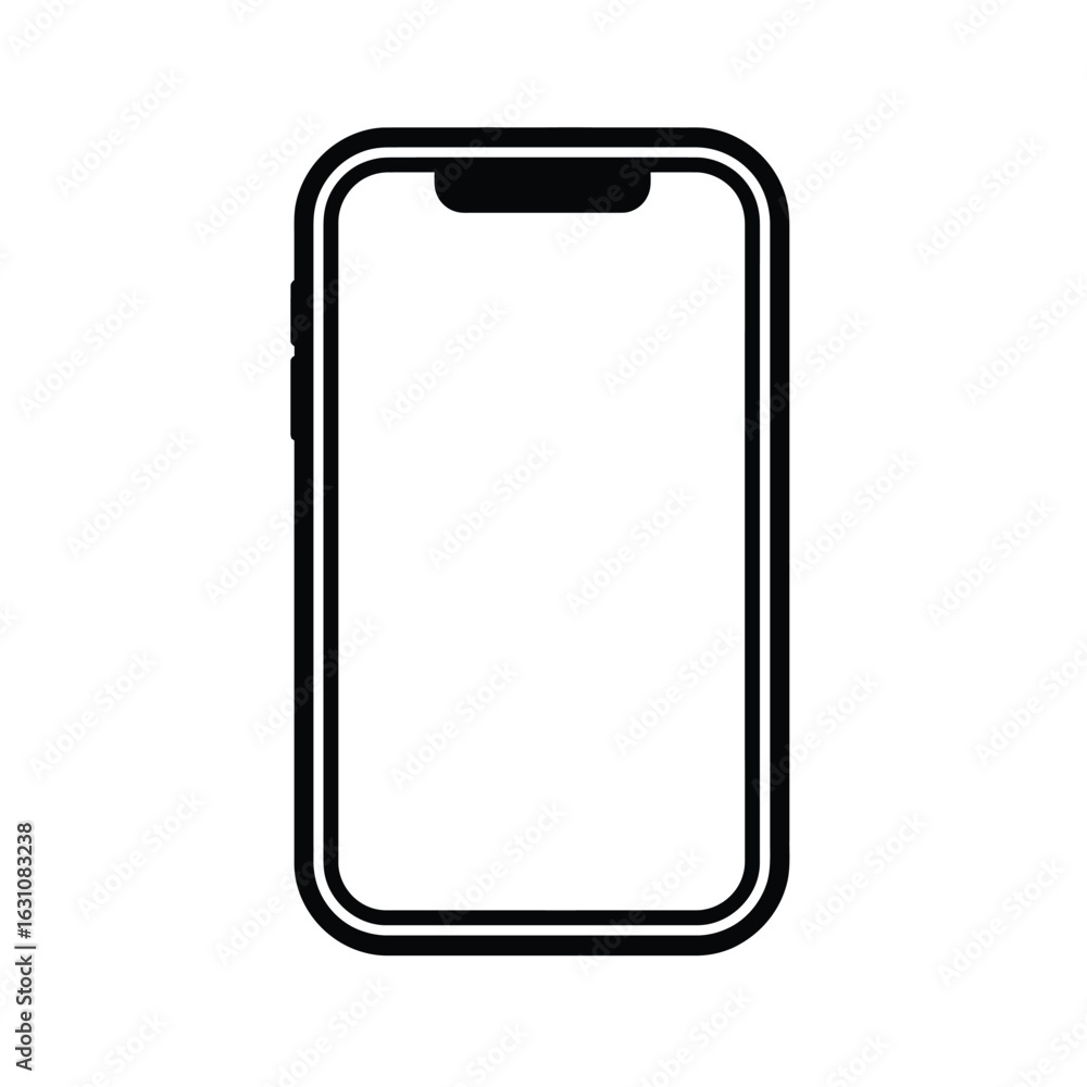 Aufkleber modern device outline with transparent background and rounded corners shape