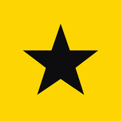 Obraz premium Black Star on Yellow Background A Simple, Iconic Design for Various Applications