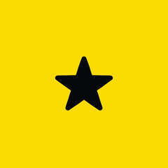 Simple Black Star Icon on a Vibrant Yellow Background - Clean Graphic Design Element