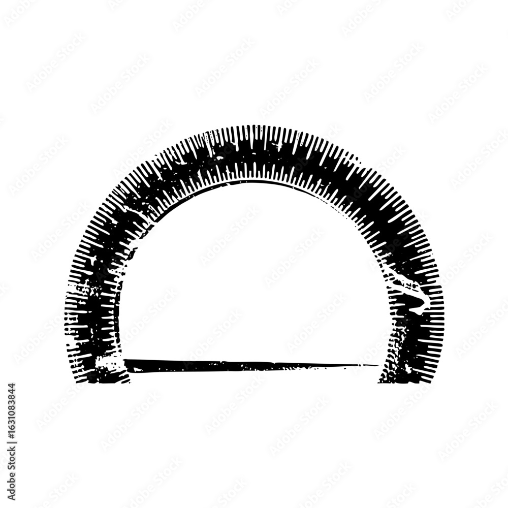 Poster vector abstract archway with textured edges.