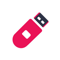 Modern Pink USB Flash Drive Icon Symbolizing Digital Storage and Data Transfer