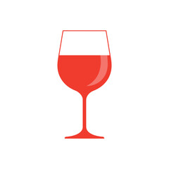 A minimalist illustration of a red wine glass. A symbol of evening relaxation and elegant dining.