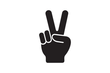 Fototapeta premium Peace Sign icon silhouette vector with white background