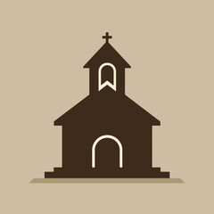 Stylized Representation of a Christian Church Edifice, Symbolizing Faith, Community, and Spiritual Gathering