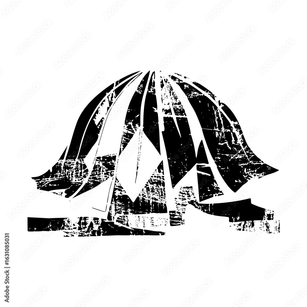 Poster vector abstract dome structure with geometric facets.