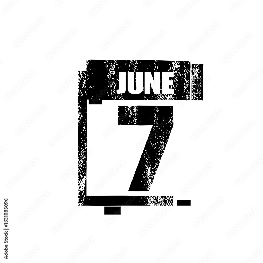 Poster vector black vector calendar displaying june seventh.