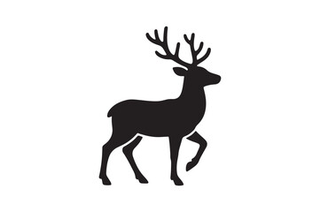 Obraz premium Reindeer icon silhouette vector with white background