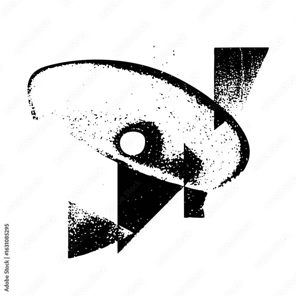 Poster vector abstract play button with geometric shapes.