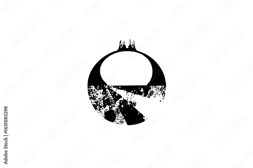 Poster vector abstract portrait of a bearded man within a circular frame.