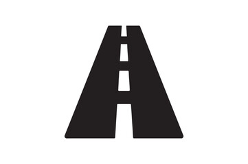 RoadHighway icon silhouette vector with white background