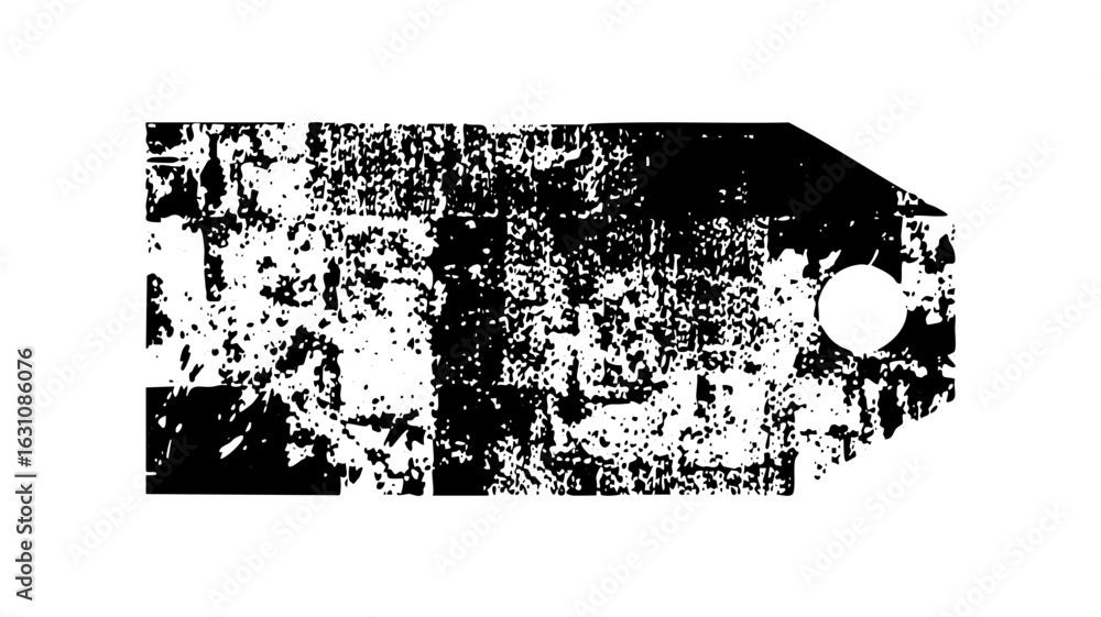 Poster vector distressed tag with a circular hole.