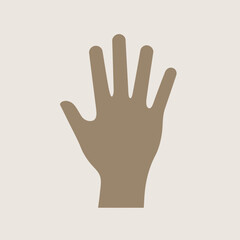 Minimalist Hand Illustration Open Palm Design for Creative Projects, Visual Communication and Artistic Expressions