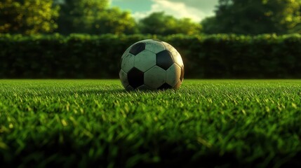 Fototapeta premium Soccer Ball on Green Grass