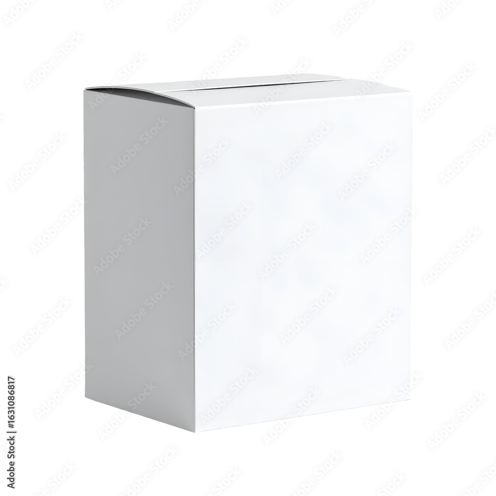 Poster blank white rectangular cardboard box packaging mockup isolated on clean background with copy space 