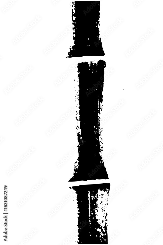 Aufkleber vector abstract black vertical stripe with textured edges.