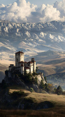 Majestic Hilltop Castle Overlooking Scenic Views, a Marvel of Architecture and History, Inspiring Wonder