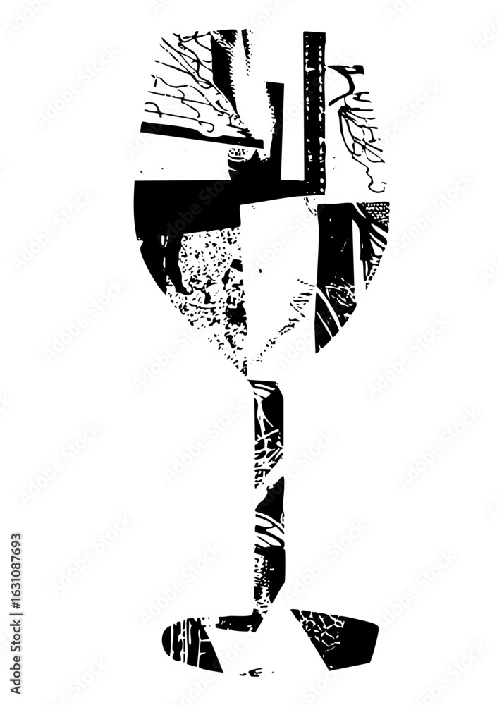 Poster vector abstract figure depicts a person in dynamic pose.