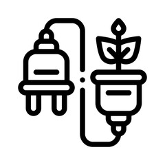 green energy line icon