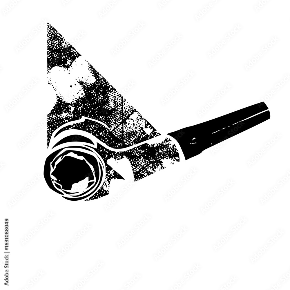 Poster vector abstract vector of a rolled paper with a dark opening.