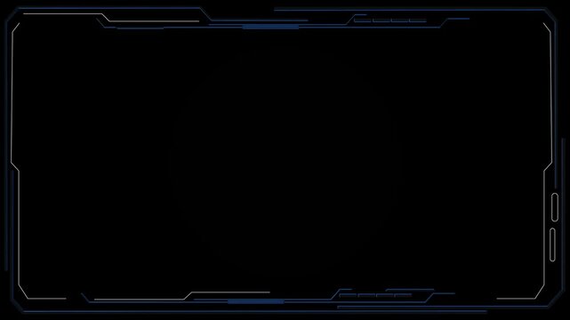 Futuristic digital hud frame HUD digital futuristic user interface vertical frame. Sci Fi high tech screen. Gaming UI menu dashboard panel. Cyberpunk space head up display GUI FUI technology border