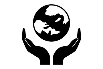 human hands holding a globe