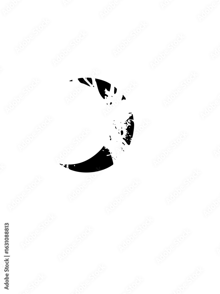 Poster vector abstract shape with fragmented edges.
