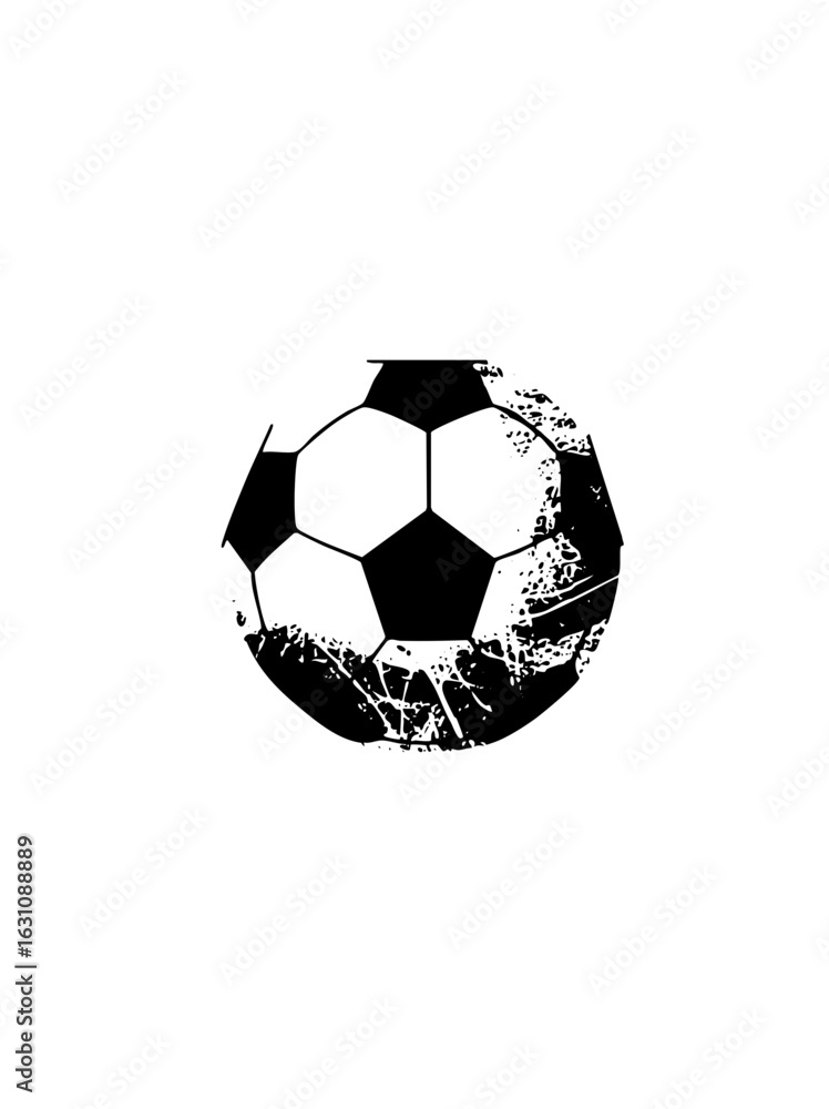 Poster vector dynamic soccer ball with distressed effect.