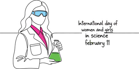 International day of women and girls in science illustration