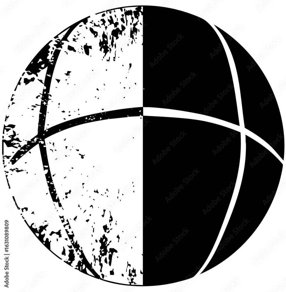 Poster vector dynamic basketball with distressed texture