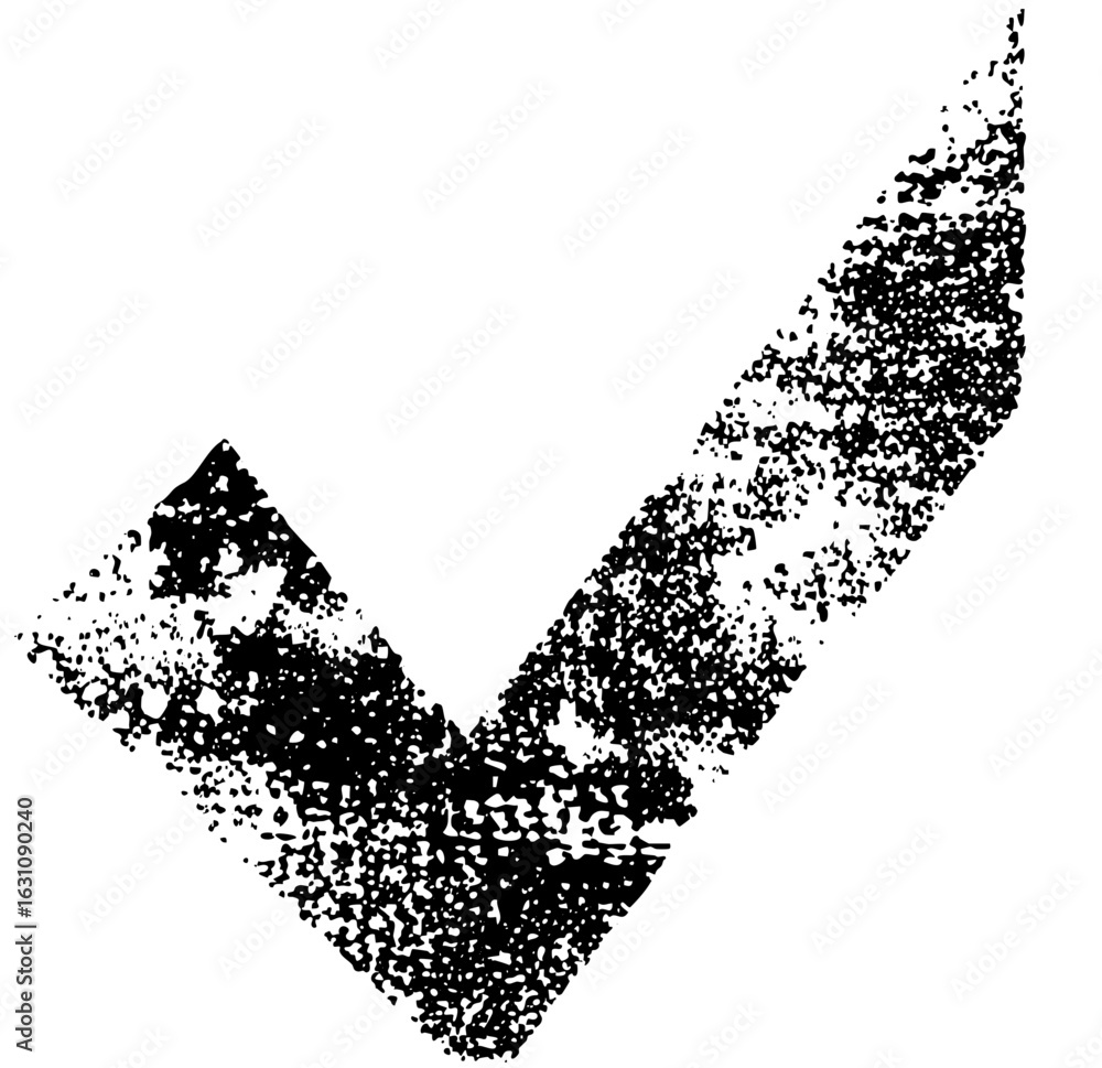 Poster vector textured check mark conveys completion and approval.