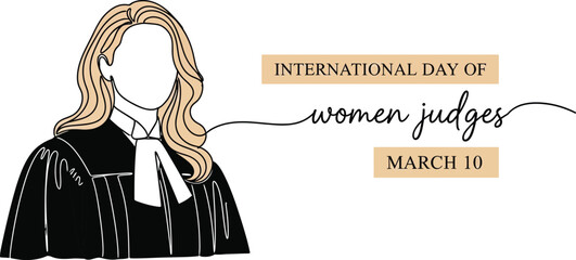 International day of women judges march celebration illustration