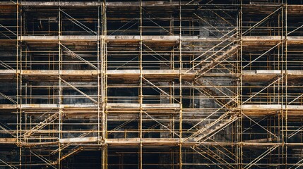 Fototapeta premium Construction scaffolding against a building