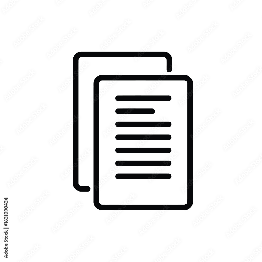 Poster paper stack outline icon on transparent background for creative projects
