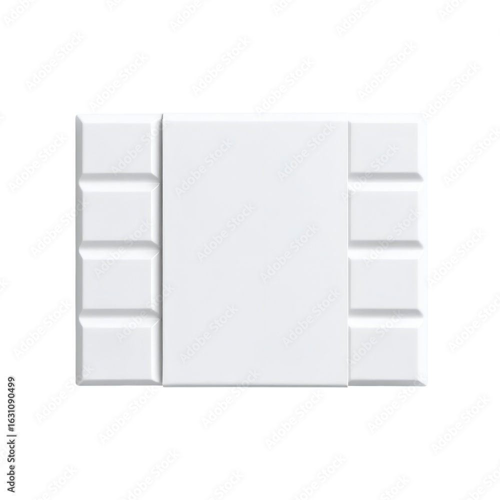 Poster modern minimalist white rectangular chip design with geometric divisions isolated on a sleek clean b