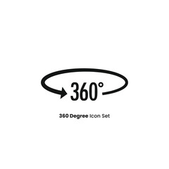Horizontal 360-degree rotation vector icon for virtual reality and panoramic views. Simple and modern vector illustration of a 360-degree angle icon