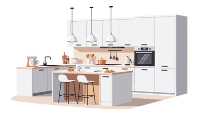 Modern Minimalist Kitchen Interior Design Illustration