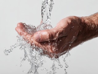 Fototapeta premium close up hand pouring water